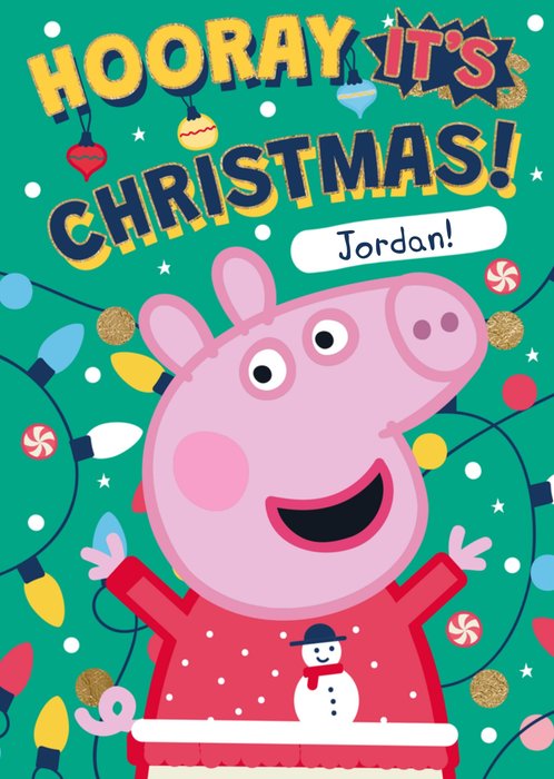 Peppa Pig Hooray It's Christmas Card