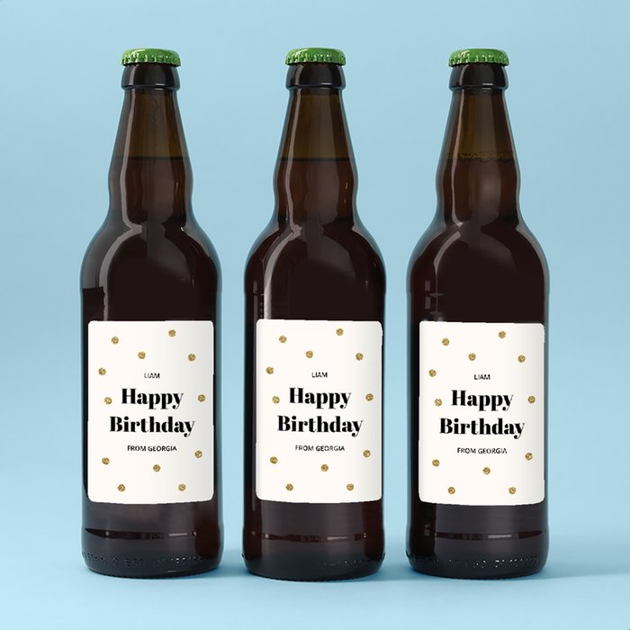 Personalised Happy Birthday Lager Trio 3x500ml