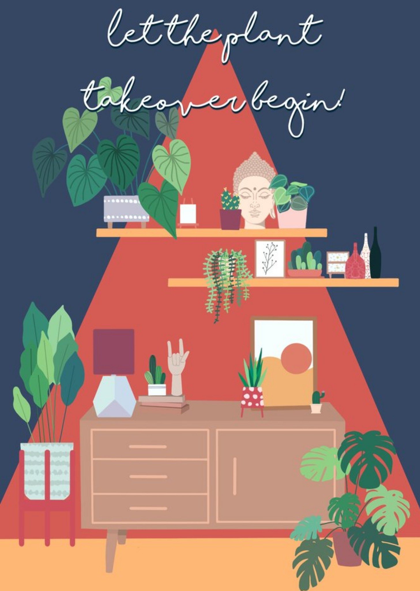 Moonpig Let The Plant Takeover Begin Illustration New Home Card