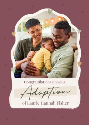 Congratulations On Your Adoption Photo Upload Card