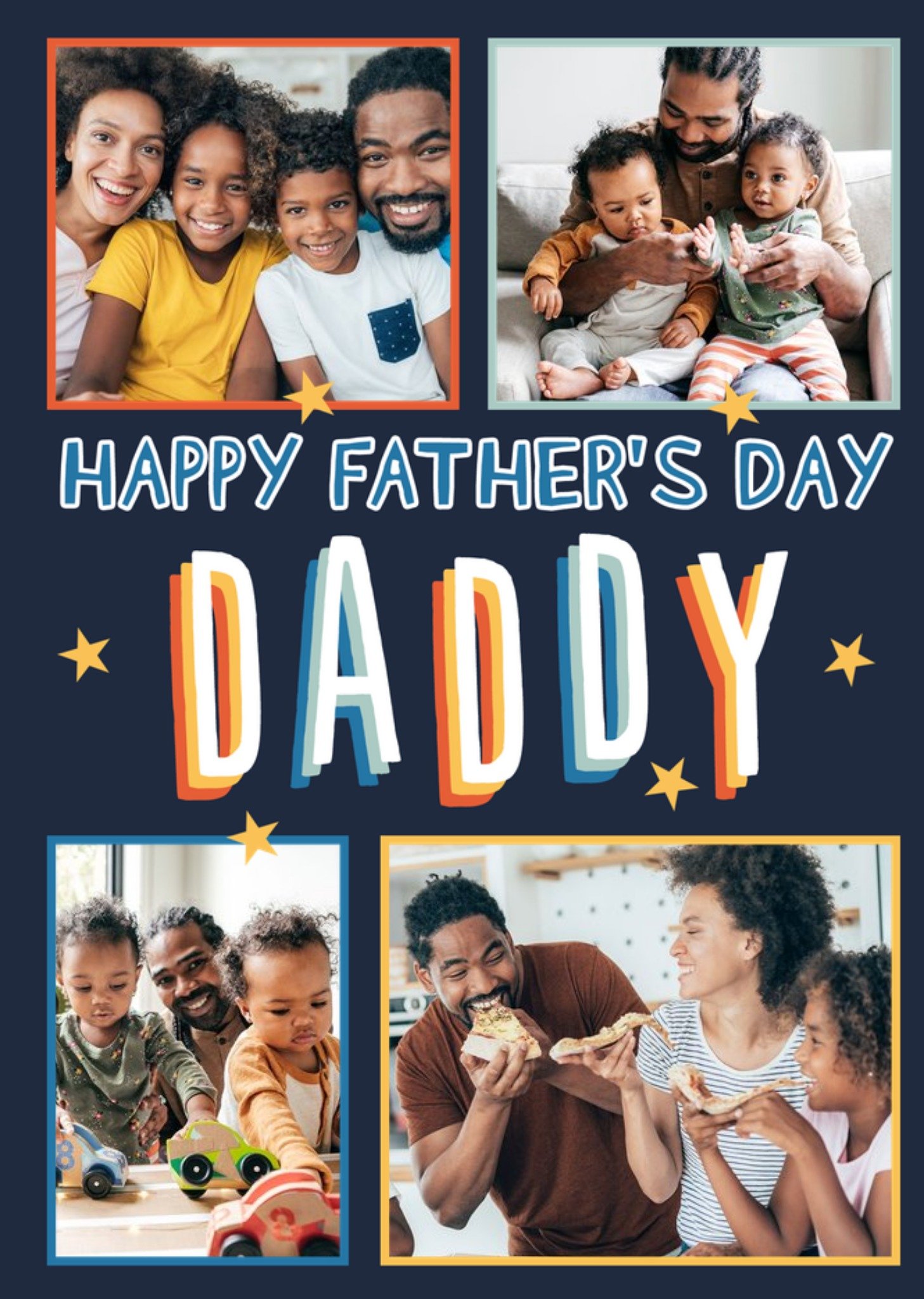 Moonpig Typographic Happy Father's Day Daddy Photo Upload Card