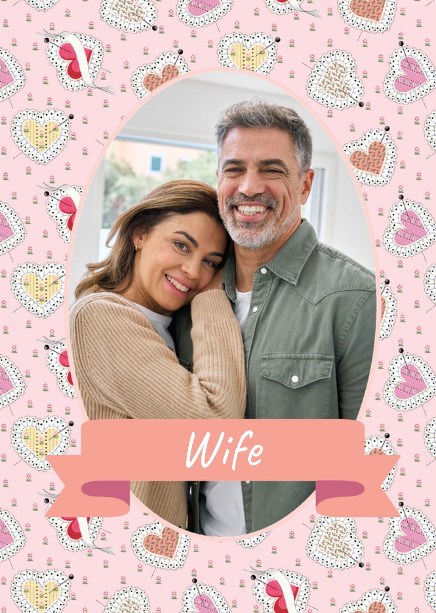 Cath Kidston Wife Photo Upload Heart Pattern Card
