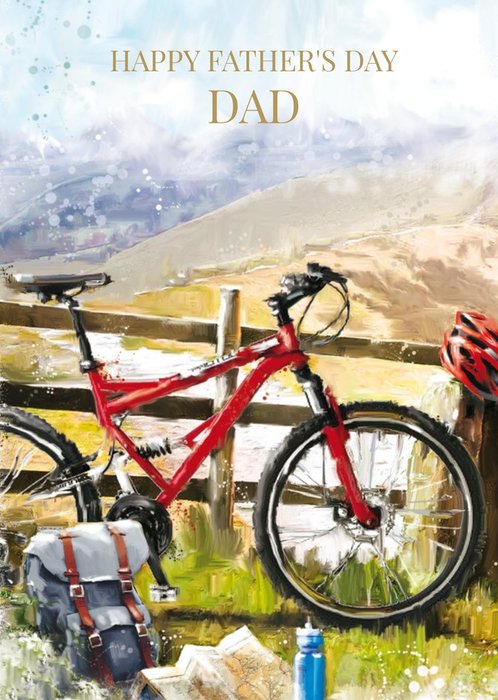 Cycling In The Mountains Personalised Father's Day Card