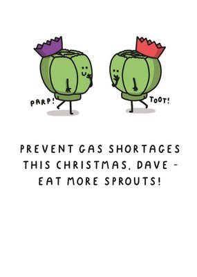 Illustration Of Two Brussel Sprout Characters Humorous Christmas Card