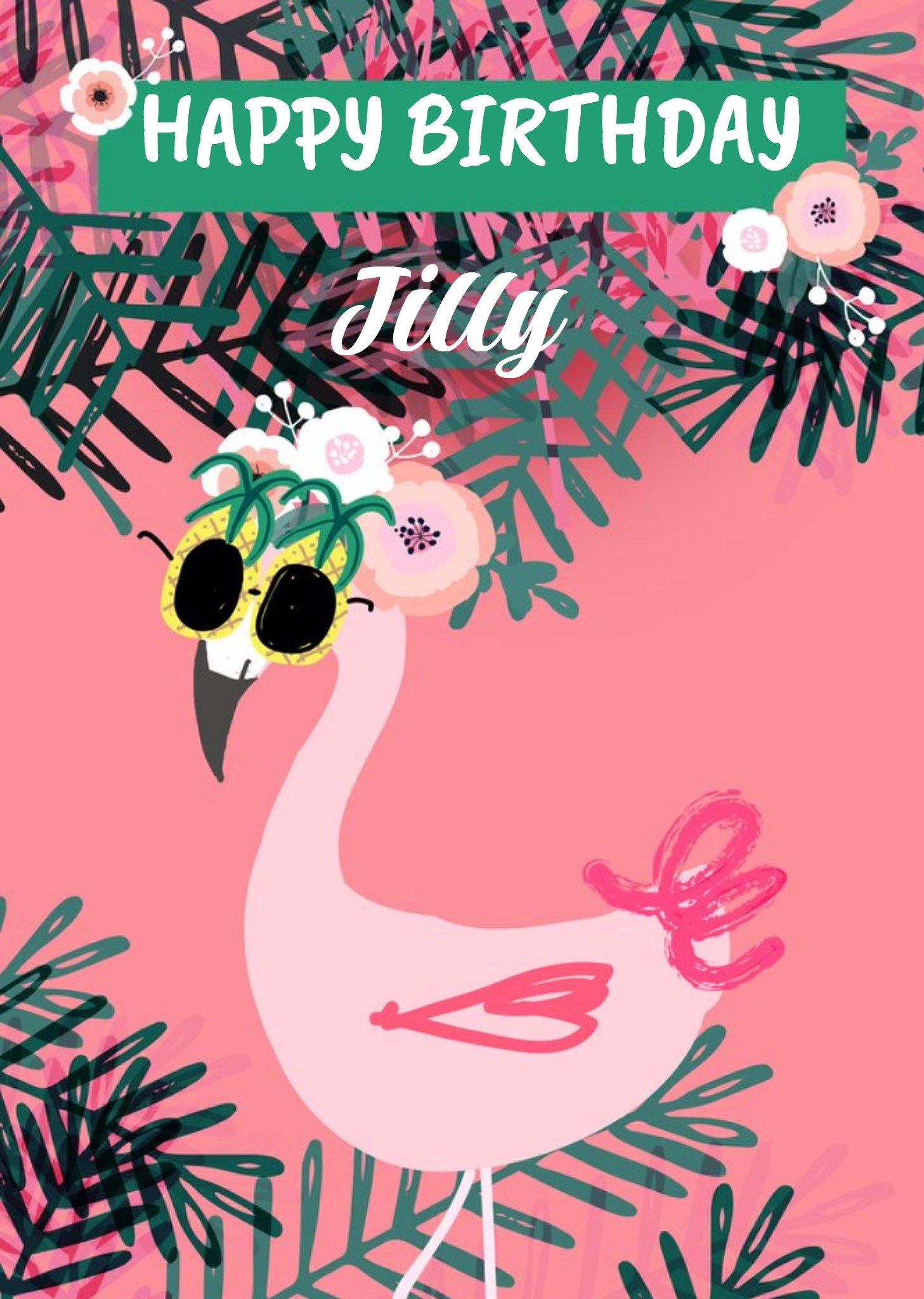 Moonpig Flamingo Tropical Modern Birthday Card For Her