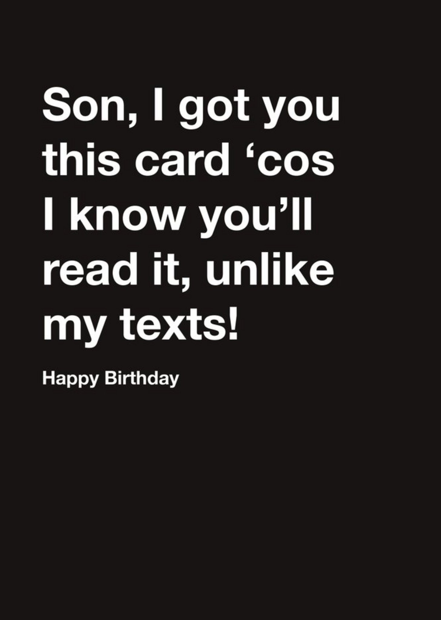 Moonpig Carte Blanche Son Happy Birthday Card