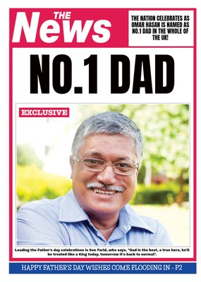 Newspaper Spoof Number One Dad Photo Upload Fathers Day Card 