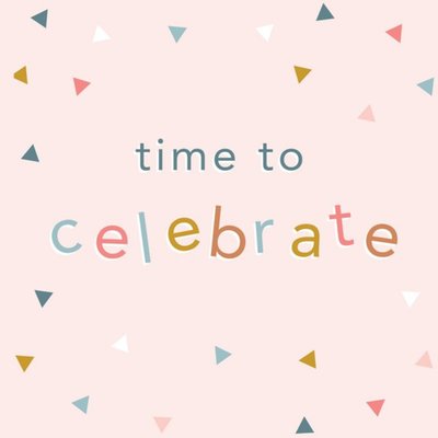 Colourful Typography Surrounded By Confetti On A Pink Background Congratulations Card