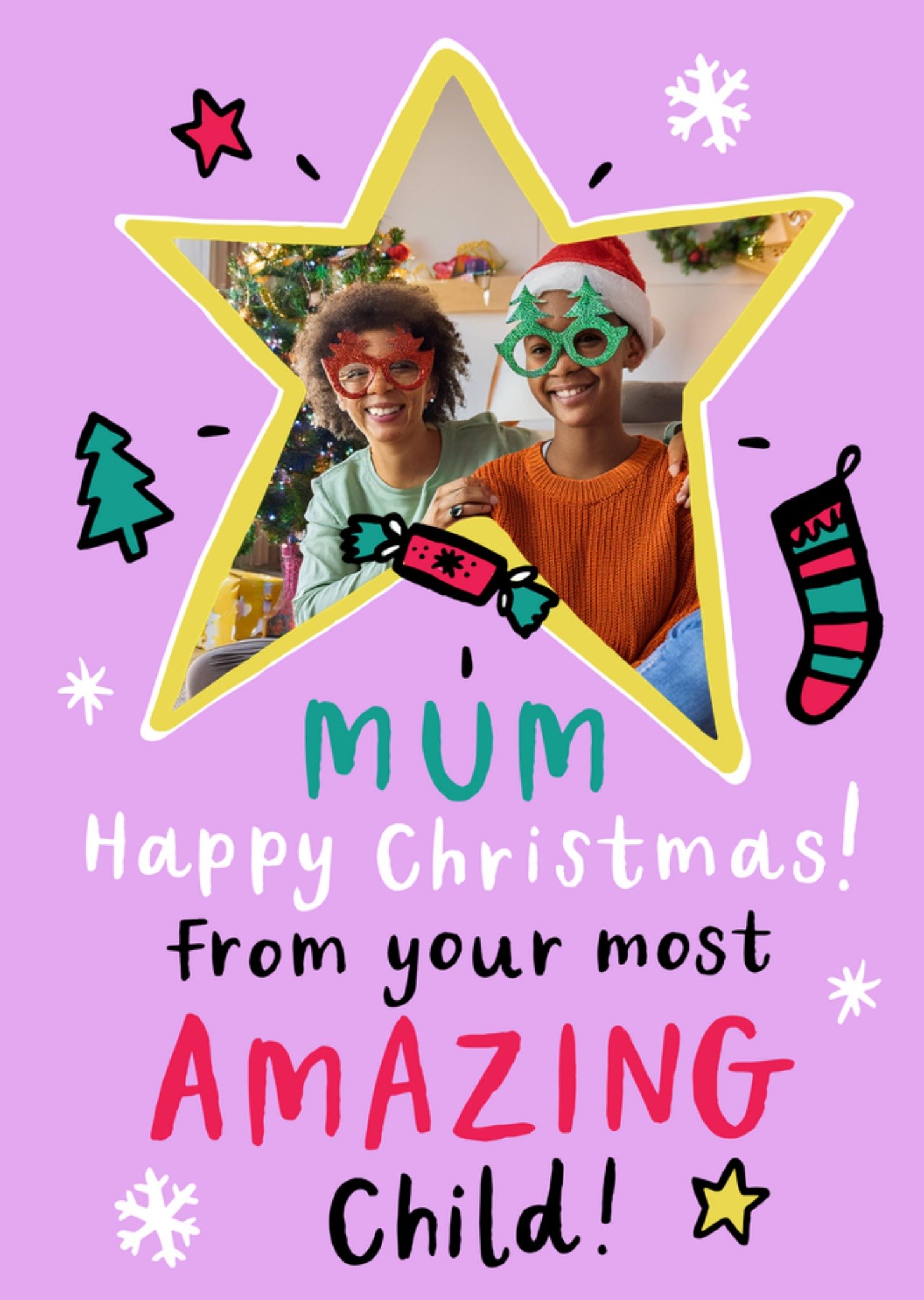 Moonpig Most Amazing Child Photo Upload Mum Christmas Card