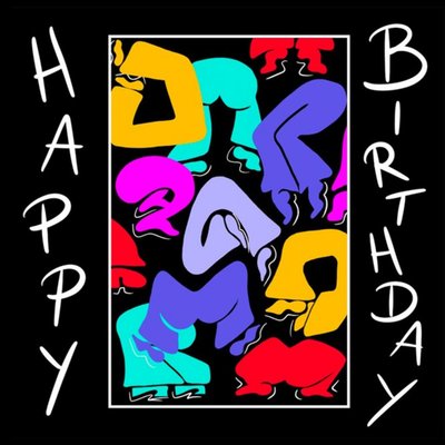 Abstrat Vibrant Illustration Birthday Card