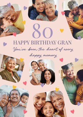 80 Happy Birthday Gran Photo Upload Card