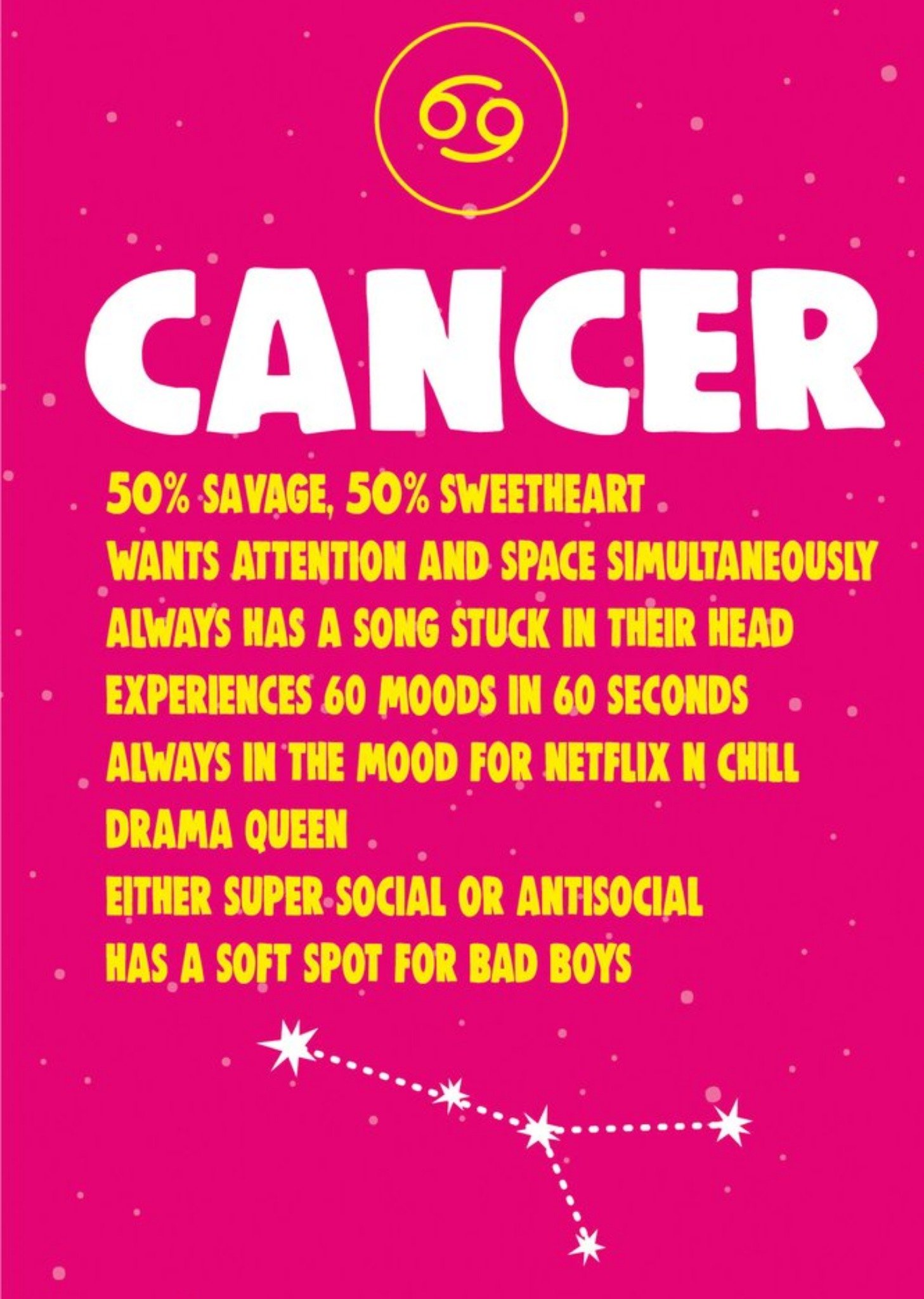 Moonpig Cheeky Chops Cancer Star Sign Birthday Card