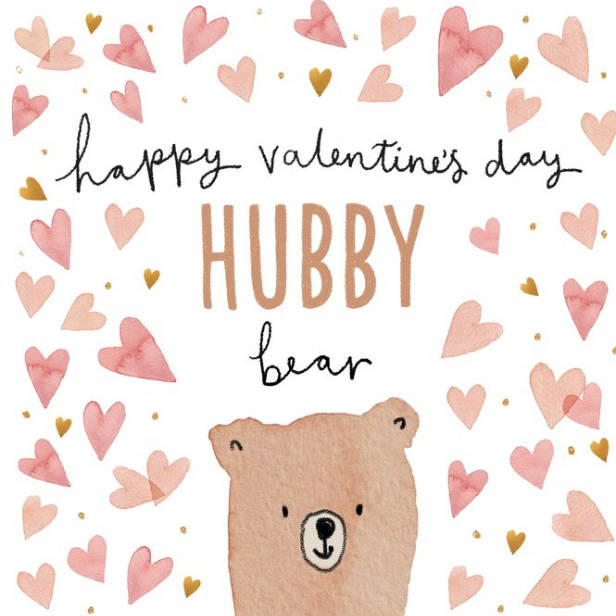 Moonpig Cute Illustrated Hubby Bear Valentine's Day Card
