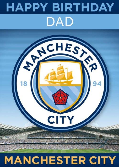 Manchester City Football Dad Birthday Card