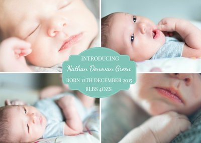 New Baby Boy Announcement Card