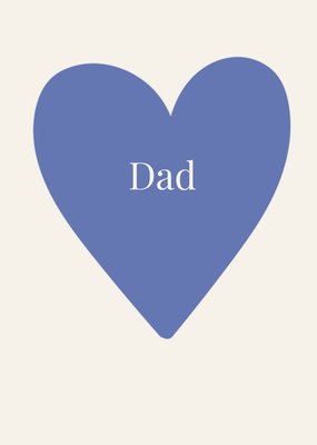 Minimalist Blue Heart Dad Father's Day Card