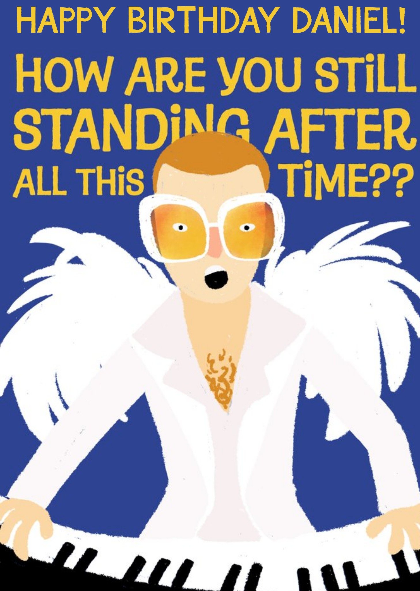 Moonpig Elton John Cartoon You Are Still Standing Birthday Card