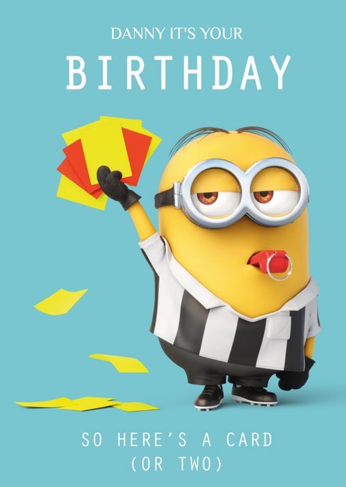 Teens Birthday Cards - Minions - Football