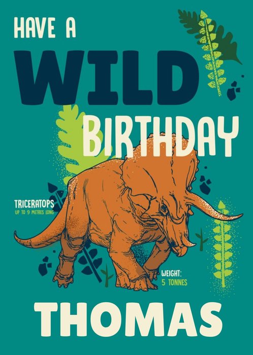 Natural History Museum Triceratops Birthday Card