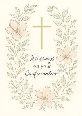Cross Illustrated Blessings On Your Confirmation Card