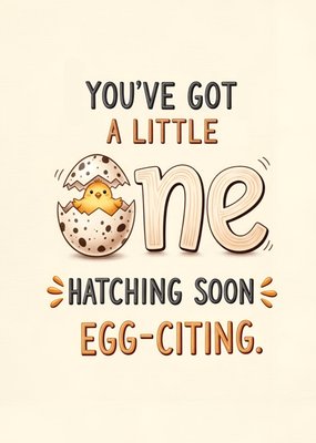 Little One Hatching Soon Typography Card