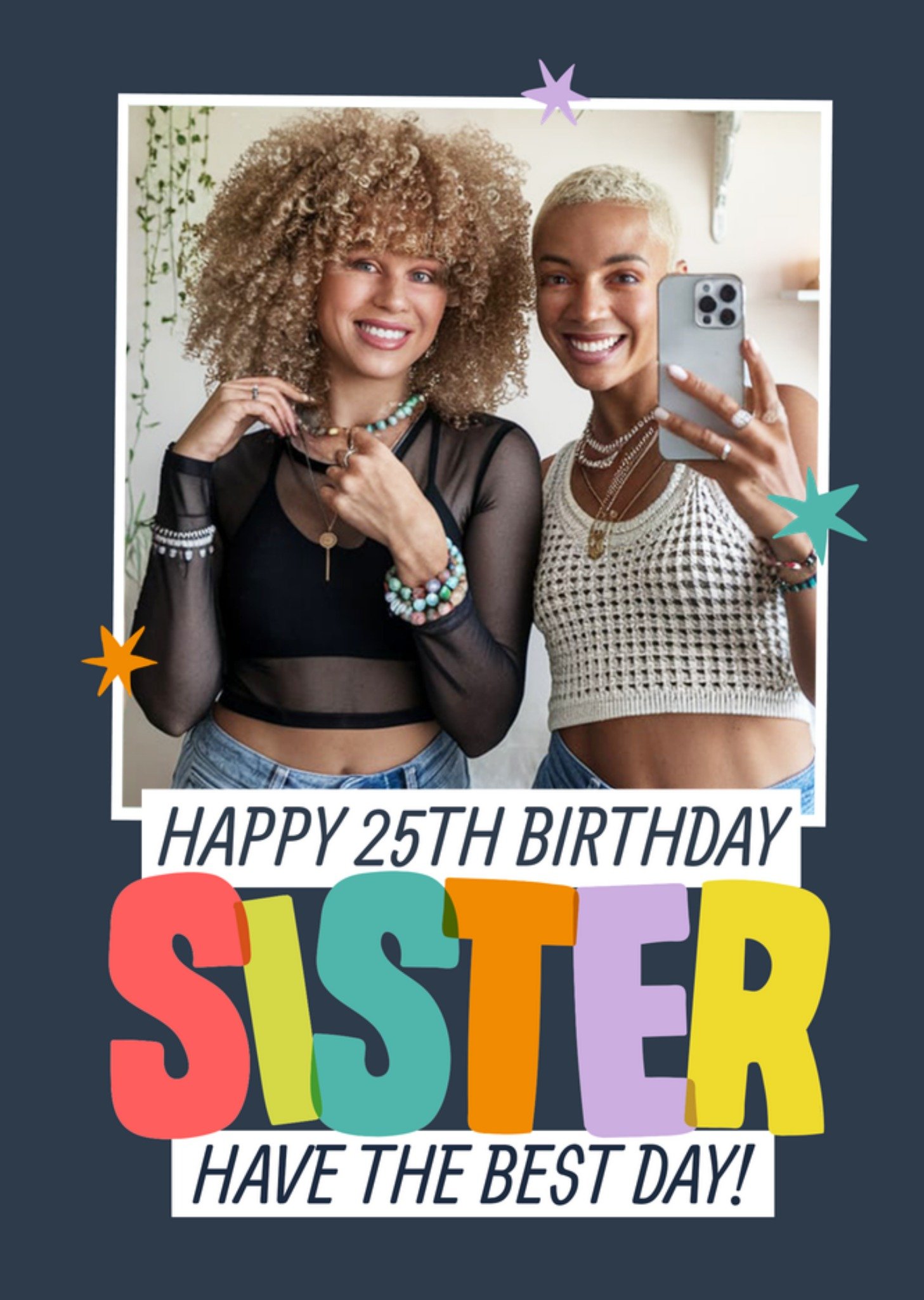 Moonpig Sister 25th Birthday Photo Upload Card