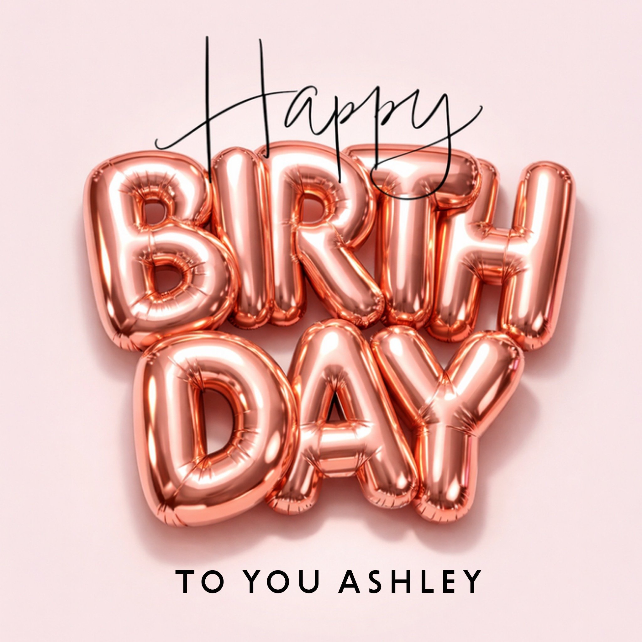 Moonpig Rose Gold Balloon Typographic Birthday Card