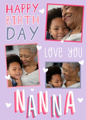 Big Bold Type Illustration Love Photo Upload Nanna Card