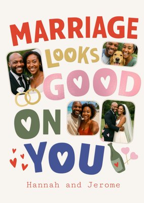 Marriage Looks Good On You Photo Upload Anniversary Card