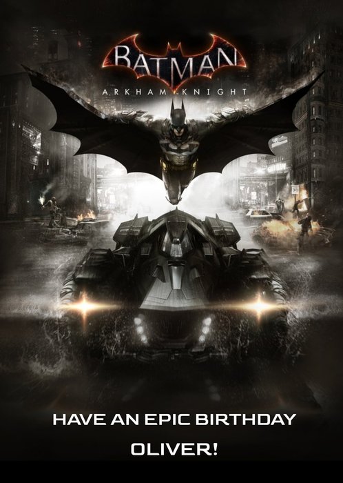 DC Batman Arkham Knight Batmobile Epic Birthday card