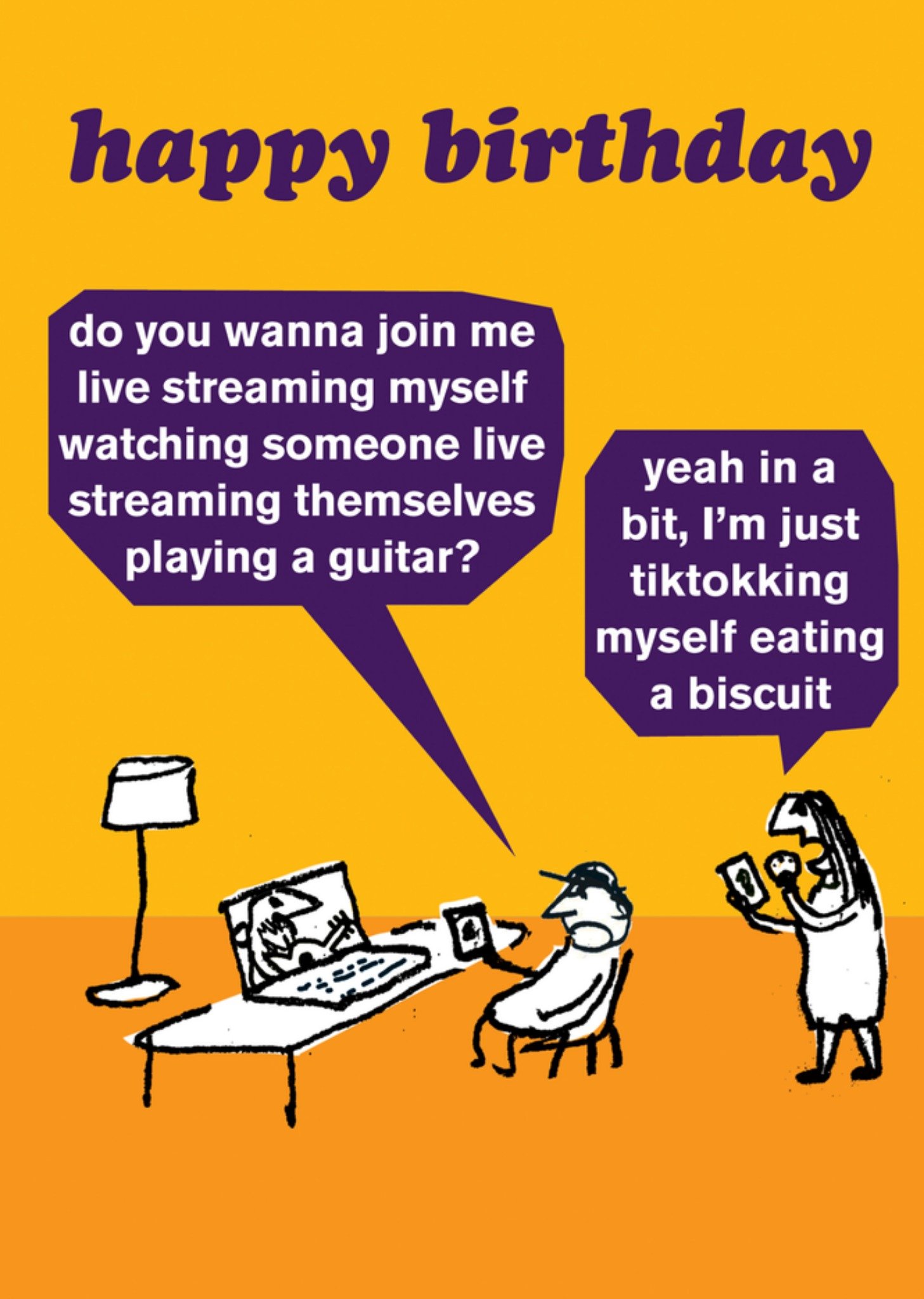 Moonpig Modern Toss Funny Illustrated Social Media Birthday Card
