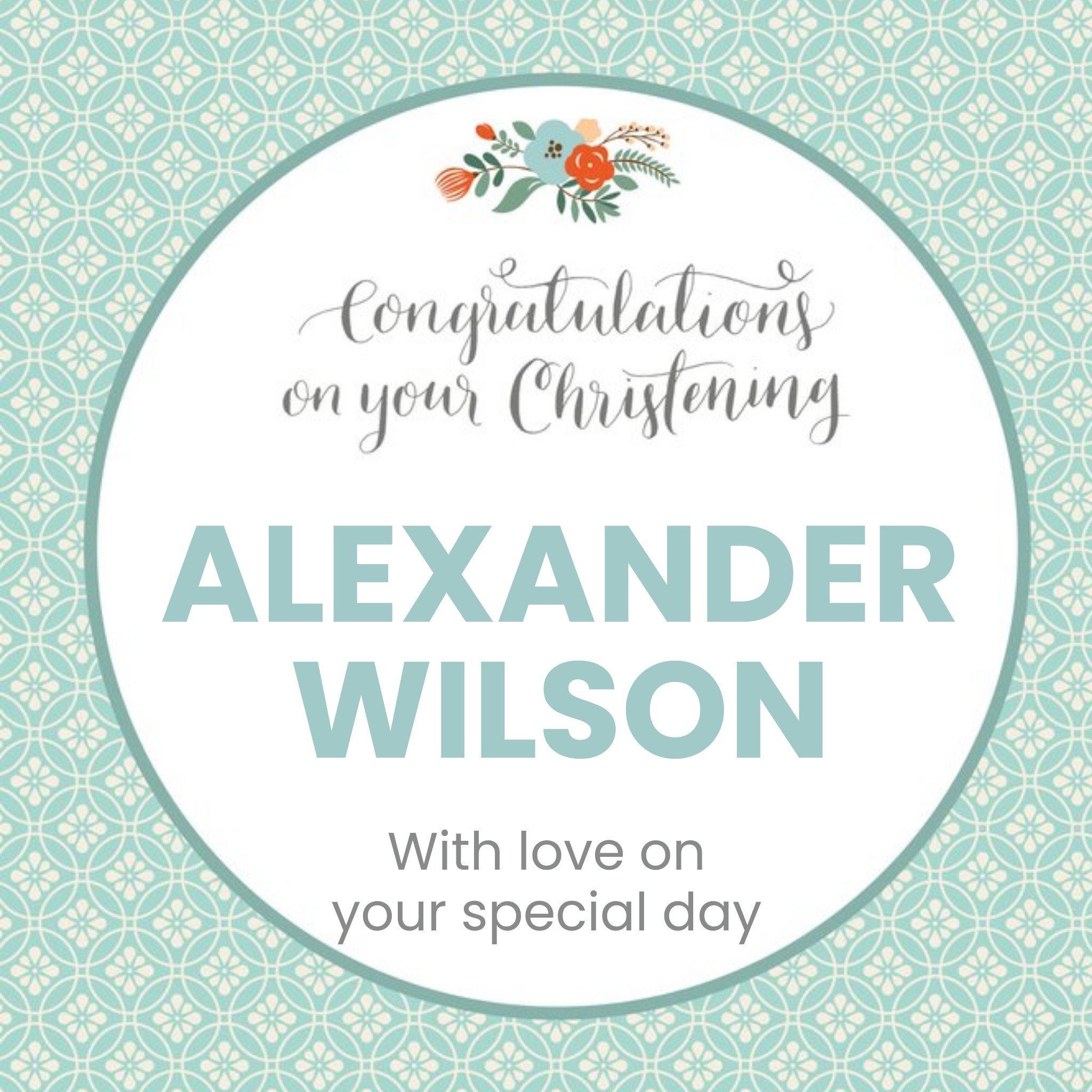 Moonpig Mint Congratulations On Your Special Day Personalised Christening Card