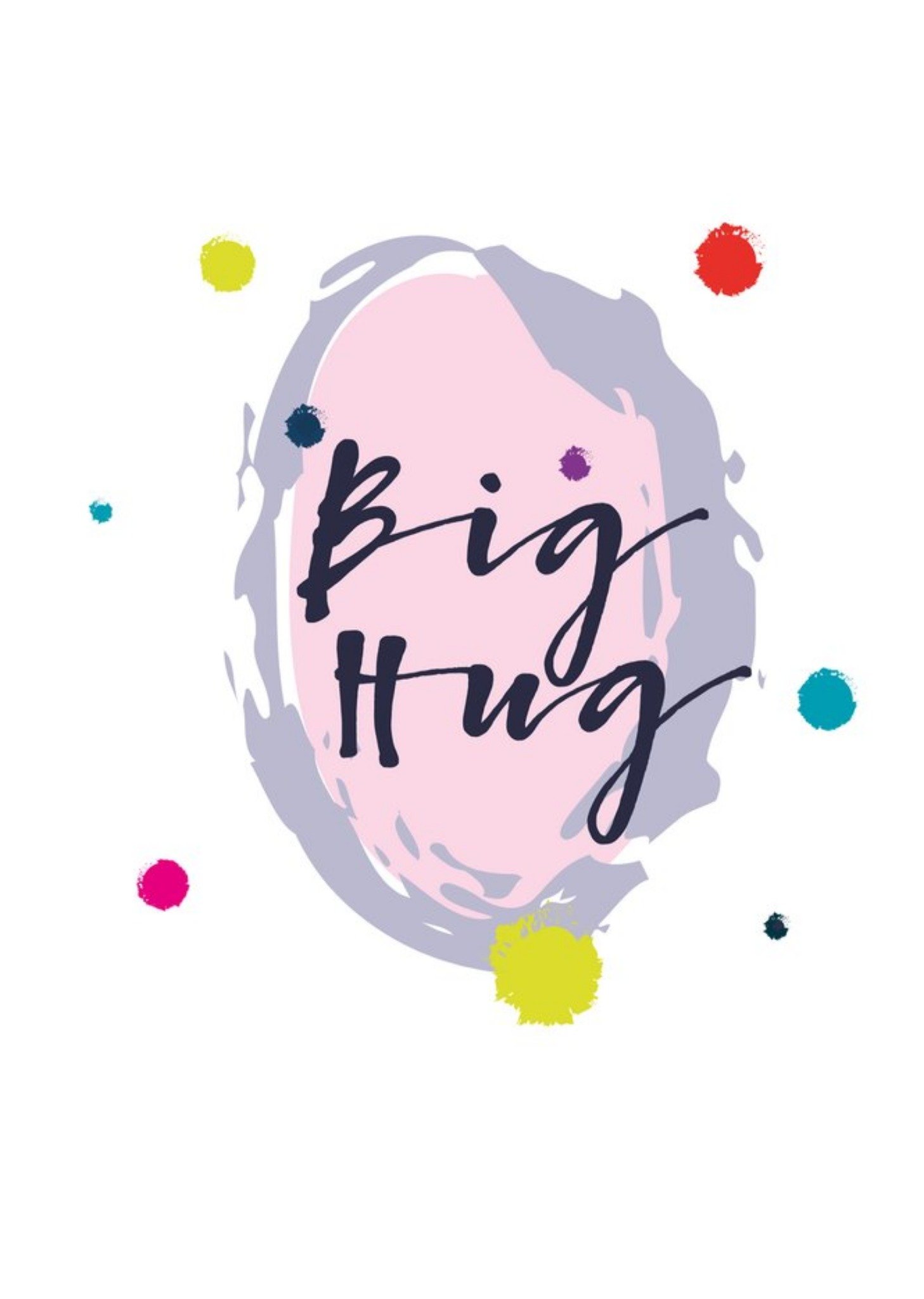 Moonpig Modern Watercolour Paint Effect Big Hug Thinking Of You Card