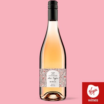Virgin Wines Personalised Happy Anniversary Rose Wine 75cl