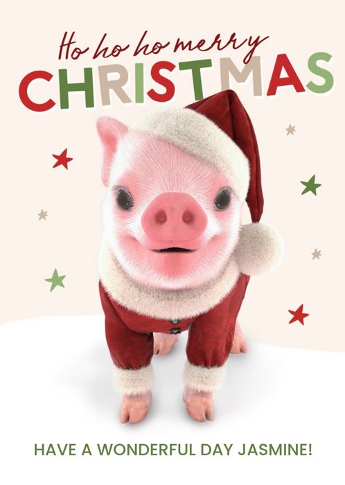 Moonpigs Cute Santa Pig Christmas Card