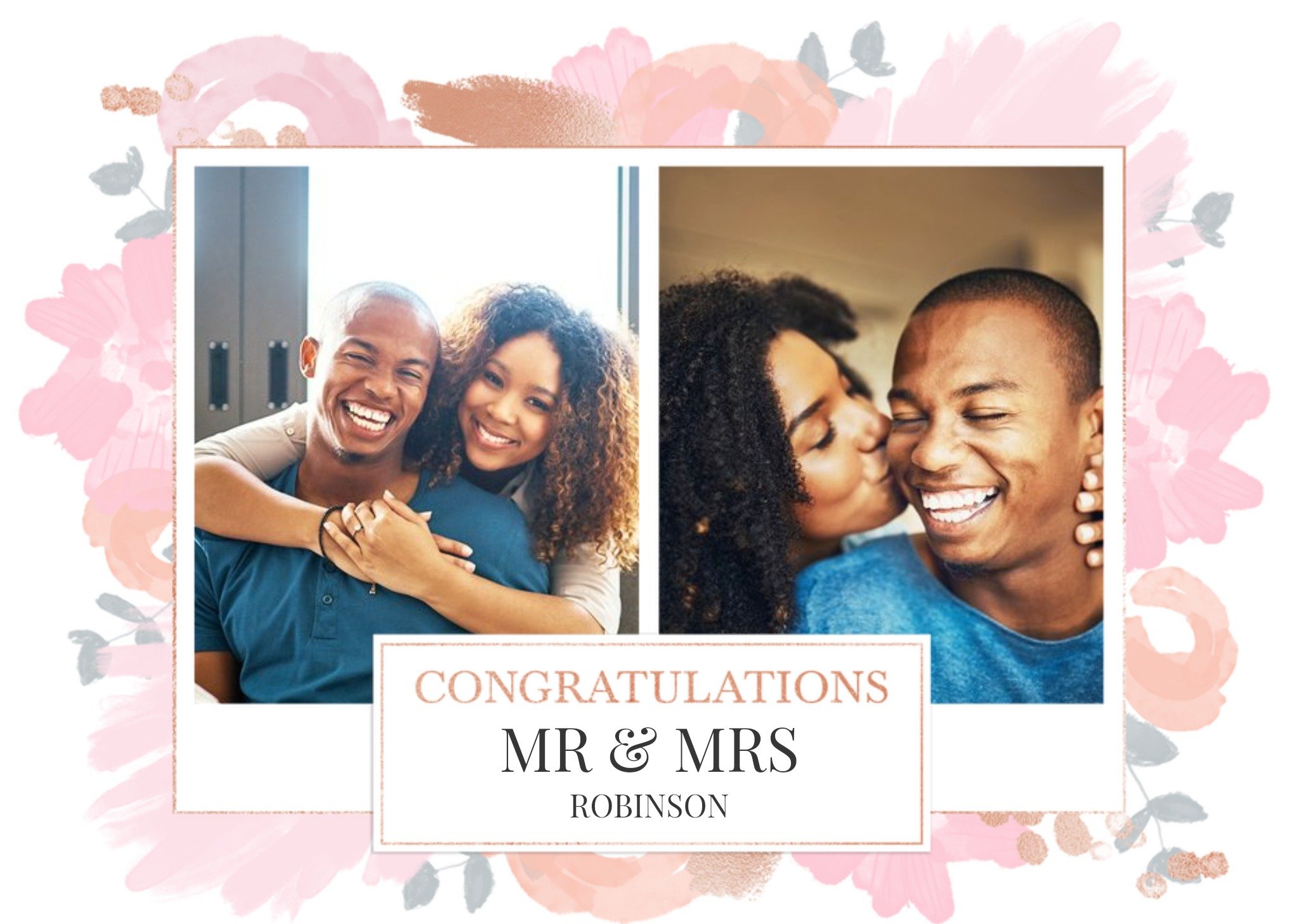Moonpig Wedding Card - Congratulations - Mr & Mrs - Photo Upload