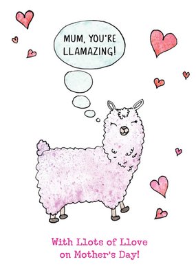 Love You Lots Llama Personalised Mother's Day Card