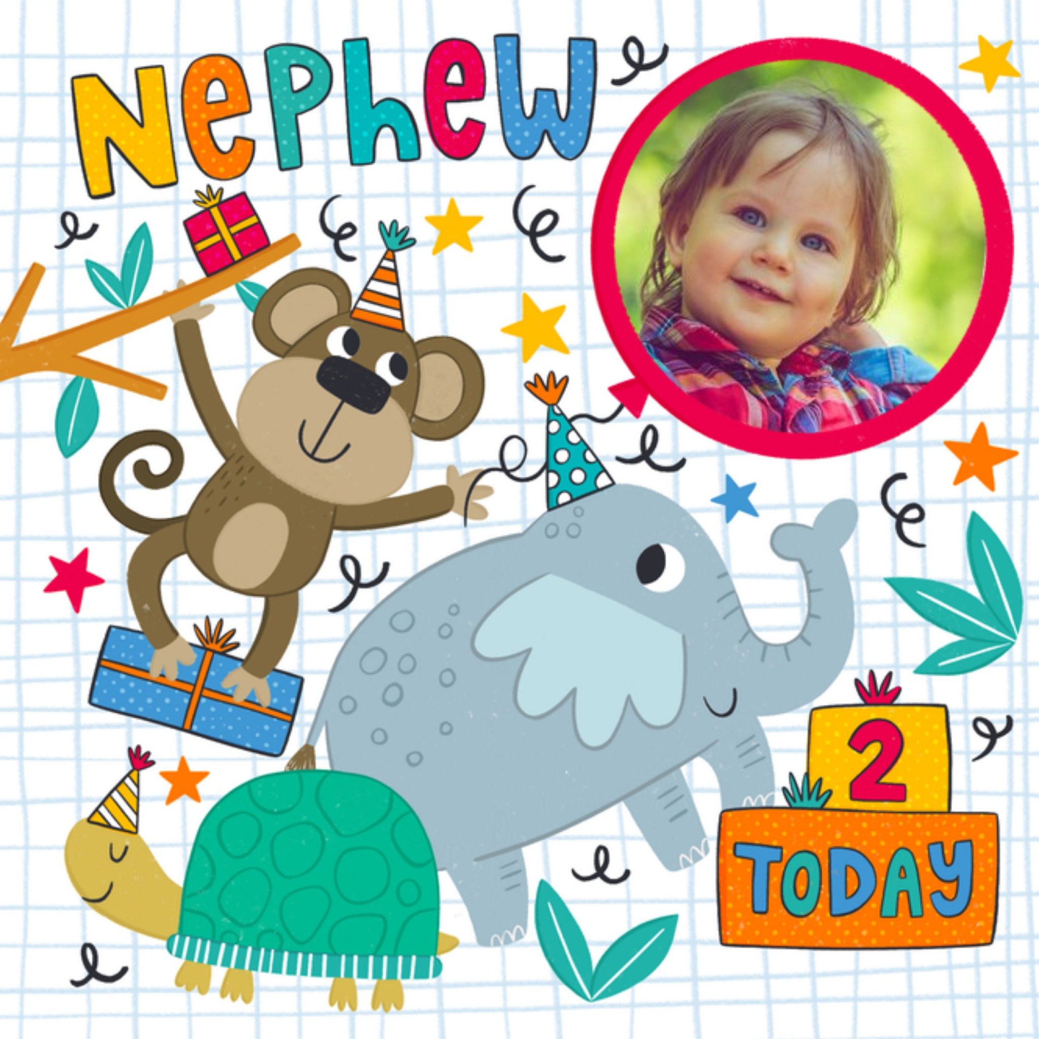 Moonpig Fun Cute Illustration Animals Nephew 2 Today Birthday Card