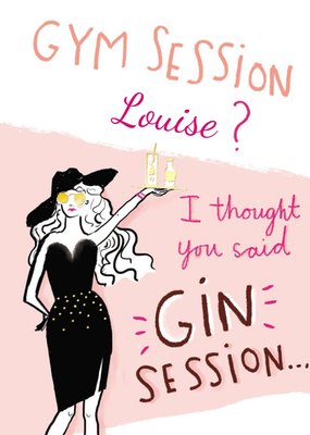 Birthday Card - Gym - Gin - Glamorous - Fashion