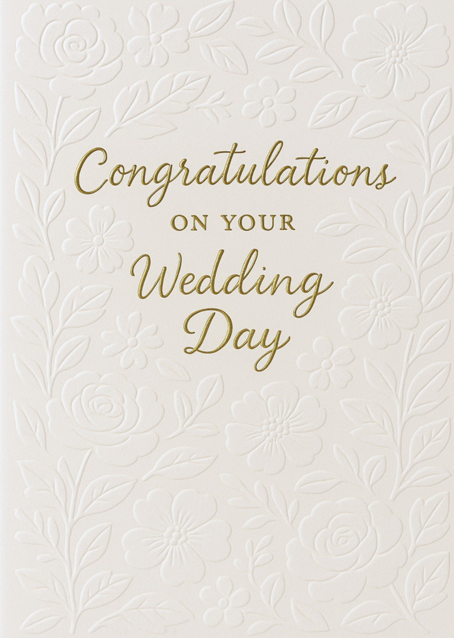 Moonpig Elegant Embossed Floral Wedding Day Card