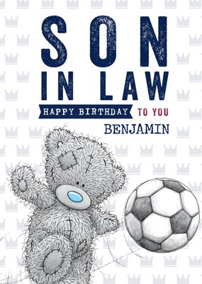 Me to you Tatty Teddy Son-in-Law football birthday card