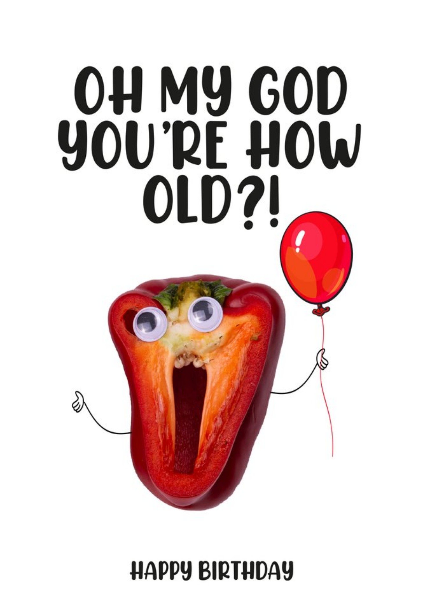 Filthy Sentiments Funny Photographic Pepper Old Age Birthday Card