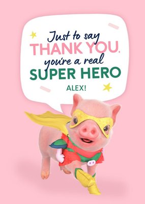 Moonpigs You're A Real Super Hero Personalised Thank You Card