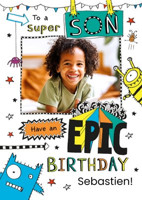 Tom Gates Super Son Activity Photo Upload Birthday Card