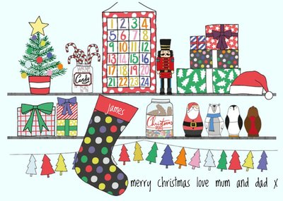 Shelfie Personalised Christmas Card