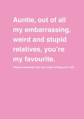 Scribbler You're My Favourite Auntie Card