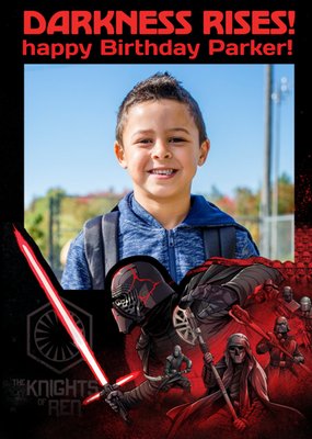 Star Wars Episode 9 The Rise of Skywalker Kylo Ren dark side personalised Photo Upload birthday card