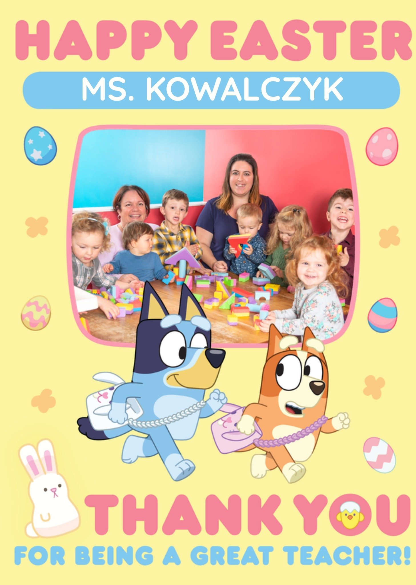 Bbc Thank You For Being A Great Teacher Photo Upload Easter Card