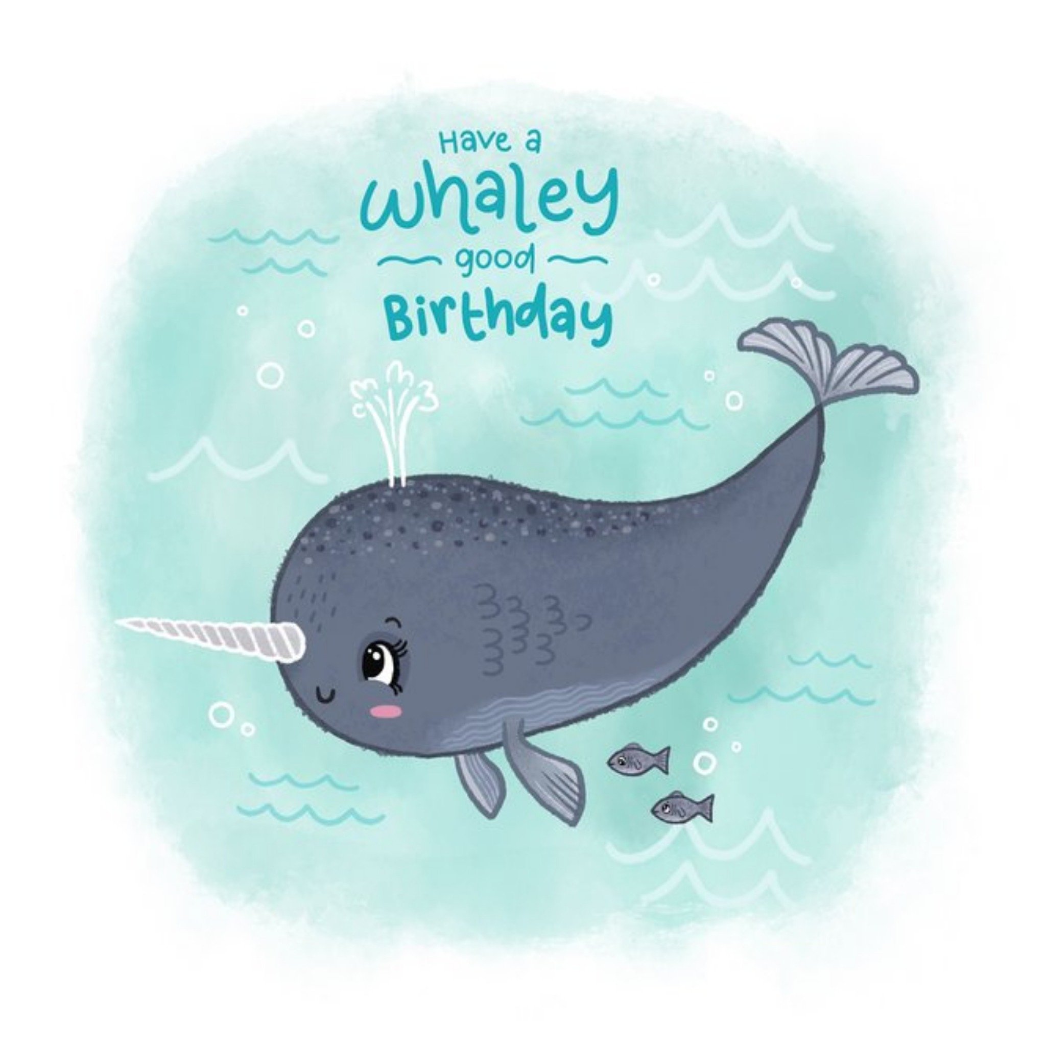 Friends Blue Kiwi Illustration Cute Pun Love Fish Ocean Birthday Card