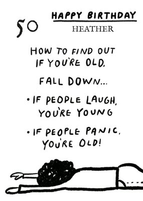 Typographic Illustrative You're Old Humorous Birthday Card  